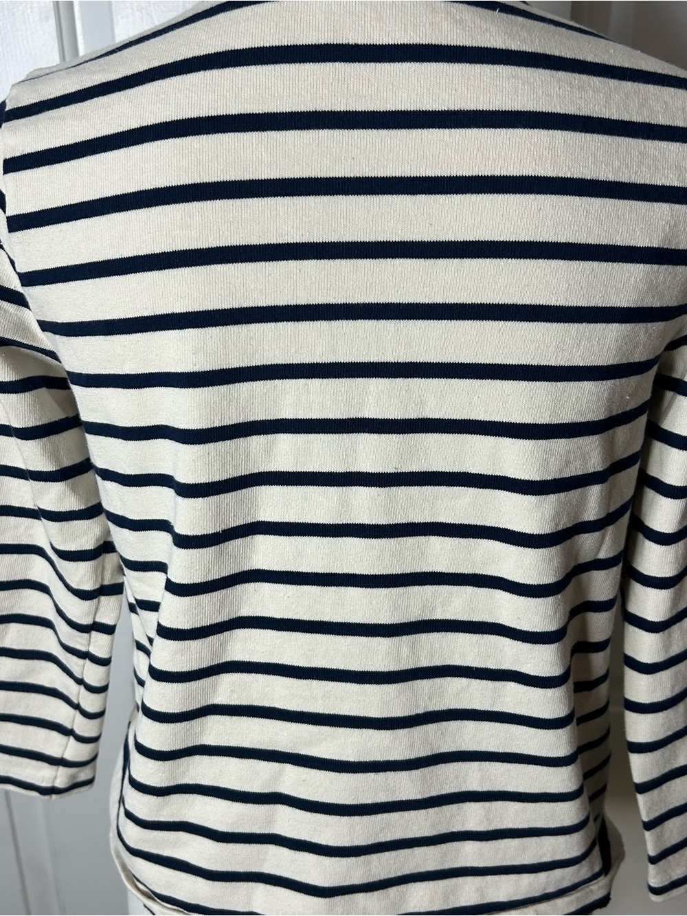 (Size small) Sezane Colette Mariniere Ecru Navy Striped Top - Picture 8 of 10